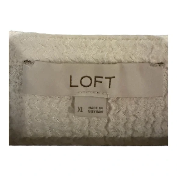 LOFT Cream Flutter Sleeve Fitted T-Shirt - Picture 5 of 8